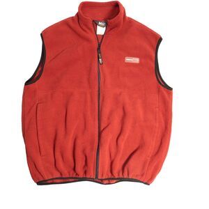 VTG REI Vest Mens Large Red Full Zip Fleece Sherpa Outdoor Hiking 90s Winter